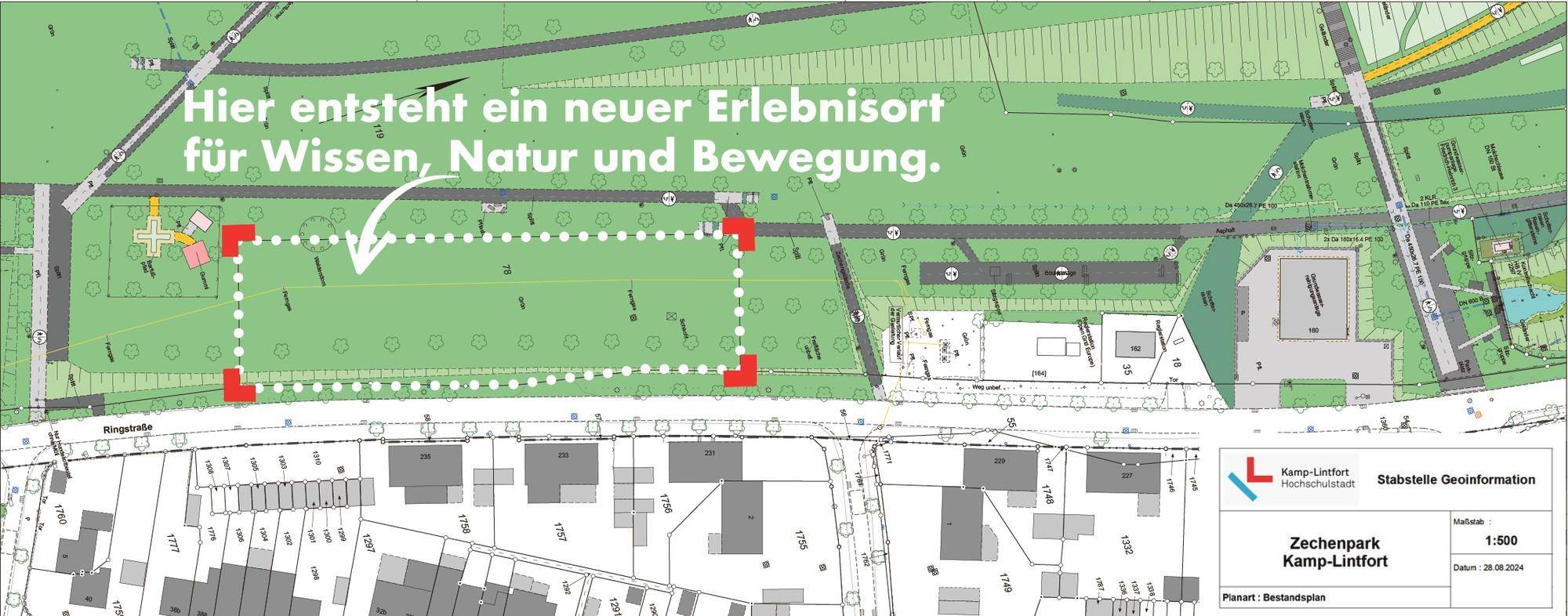 Lageplan der geplanten KALIGO-Adventuregolfanlage im Zechenpark